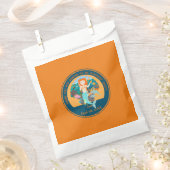 海の誕生日パーティーの下で人魚とイルカ フェイバーバッグ (クリップ留めされた状態)