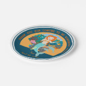 海の誕生日パーティーの下で人魚とイルカ ペーパープレート (アングル)