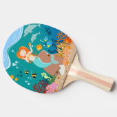 海の誕生日パーティーの下で人魚とイルカ 卓球ラケット (横)