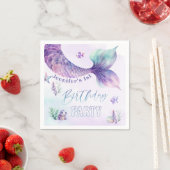 海の誕生日パーティーの下で人魚の尾 スタンダードカクテルナプキン (インサイチュ)