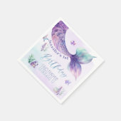 海の誕生日パーティーの下で人魚の尾 スタンダードカクテルナプキン (角)