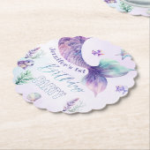 海の誕生日パーティーの下で人魚の尾 ペーパーコースター (アングル)