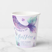 海の誕生日パーティーの下で人魚の尾 紙コップ (正面)