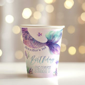 海の誕生日パーティーの下で人魚の尾 紙コップ