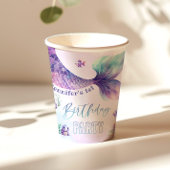 海の誕生日パーティーの下で人魚の尾 紙コップ