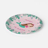 海の誕生日パーティーの下で人魚ピンク ペーパープレート (アングル)