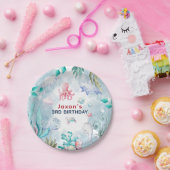 海の誕生日パーティーの下にかわいいキッズウォーター色 ペーパープレート (パーティー)