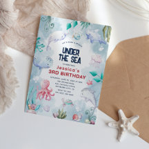 海の誕生日パーティーの下にかわいいキッズウォーター色