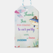 海の誕生日パーティーの下に感謝ラベル ギフトタグ (正面)