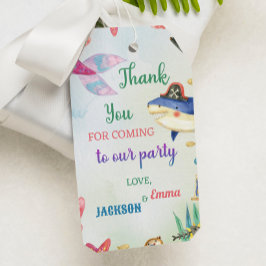 海の誕生日パーティーの下に感謝ラベル ギフトタグ