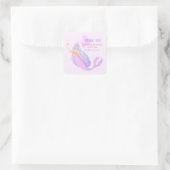 海の誕生日パーティーの下の人魚ありがとう スクエアシール (バッグ)