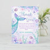 海の誕生日パーティーの下の人魚の尾 サンキューカード (スタンド正面)