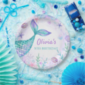 海の誕生日パーティーの下の人魚の尾 ペーパープレート (パーティー)