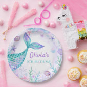 海の誕生日パーティーの下の人魚の尾 ペーパープレート (パーティー)