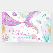 海の誕生日パーティーの下の人魚の歓迎 横断幕 (横)