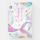 海の誕生日パーティーの下の人魚の歓迎 横断幕 (縦)