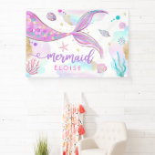 海の誕生日パーティーの下の人魚の歓迎 横断幕 (インサイチュ)