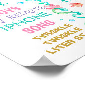 海の誕生日パーティーの下の人魚の署名ポスター ポスター (角)