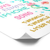 海の誕生日パーティーの下の人魚の署名ポスター ポスター (角)