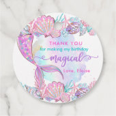 海の誕生日パーティーの下の人魚マジカル フェイバータグ (裏面)