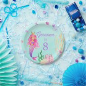 海の誕生日パーティーの下の人魚 ペーパープレート (パーティー)