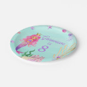 海の誕生日パーティーの下の人魚 ペーパープレート (アングル)