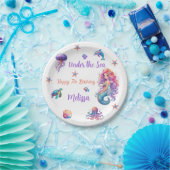 海の誕生日パーティーの下の人魚 ペーパープレート (パーティー)