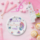 海の誕生日パーティーの下の人魚 ペーパープレート (パーティー)