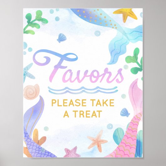 海の誕生日パーティーの下の人魚 ポスター (正面)