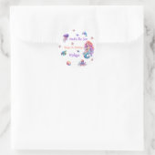 海の誕生日パーティーの下の人魚 ラウンドシール (バッグ)