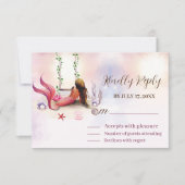 海の誕生日パーティーの下の人魚 出欠カード (正面)