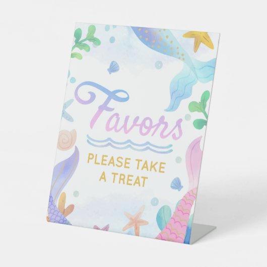 海の誕生日パーティーの下の人魚 台座サイン (正面)