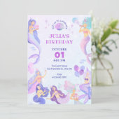 海の誕生日パーティーの下の人魚 招待状 (スタンド正面)