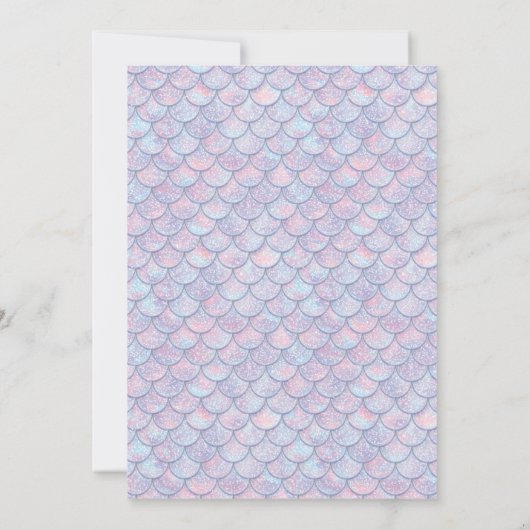 海の誕生日パーティーの下の人魚 招待状 (裏面)