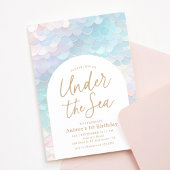 海の誕生日パーティーの下の人魚 招待状