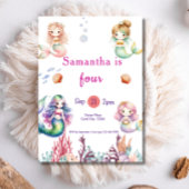 海の誕生日パーティーの下の人魚 招待状