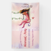 海の誕生日パーティーの下の人魚 横断幕 (縦)