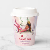 海の誕生日パーティーの下の人魚 紙コップ (正面)