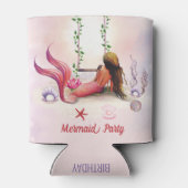 海の誕生日パーティーの下の人魚 缶クーラー (裏面)