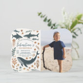 海の誕生日パーティーの下の写真招待状 招待状 (スタンド正面)