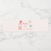 海の誕生日パーティーの下の女の子 ペットボトルラベル (シングルラベル)