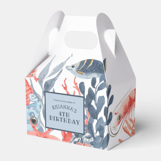 海の誕生日パーティーの下の子供 フェイバーボックス (正面サイド)