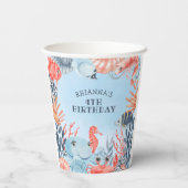海の誕生日パーティーの下の子供 紙コップ (裏面)