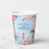 海の誕生日パーティーの下の子供 紙コップ (正面)