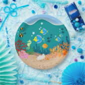 海の誕生日パーティーの下の熱帯魚 ペーパープレート (パーティー)
