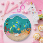 海の誕生日パーティーの下の熱帯魚 ペーパープレート (パーティー)