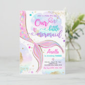 海の誕生日パーティーの下の魔法の人魚 招待状 (スタンド正面)
