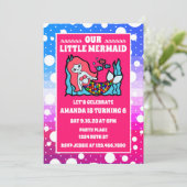 海の誕生日パーティーの下の魔法の人魚 招待状 (スタンド正面)