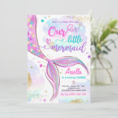 海の誕生日パーティーの下の魔法の人魚 招待状 (スタンド正面)