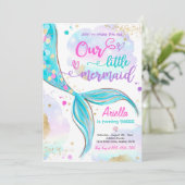 海の誕生日パーティーの下の魔法の人魚 招待状 (スタンド正面)